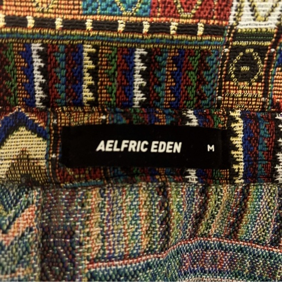 Aelfric Eden Unisex Long Sleeve Shacket Aztec Print Oversized Medium Warm EUC - Picture 5 of 6